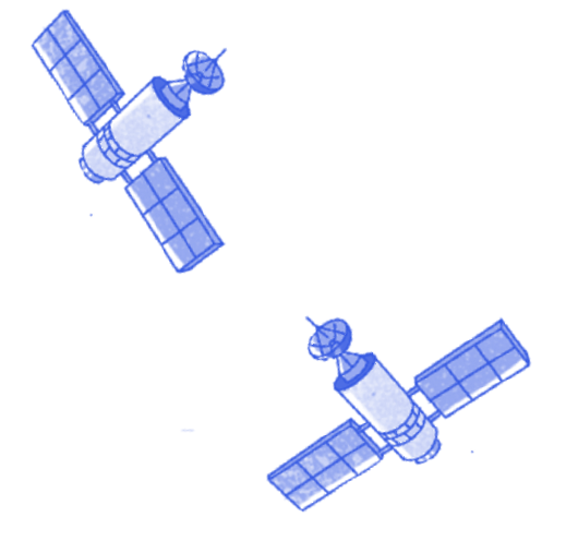 Illustration of two satellites